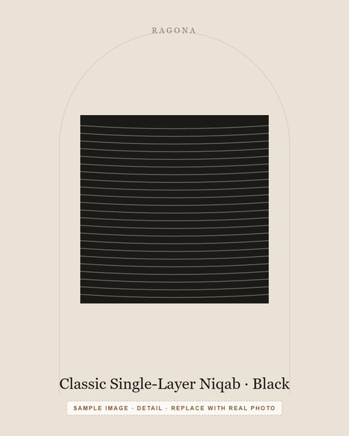 Classic Single-Layer Niqab in Black — detail view (sample image)