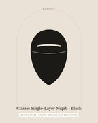 Classic Single-Layer Niqab in Black — front view (sample image)