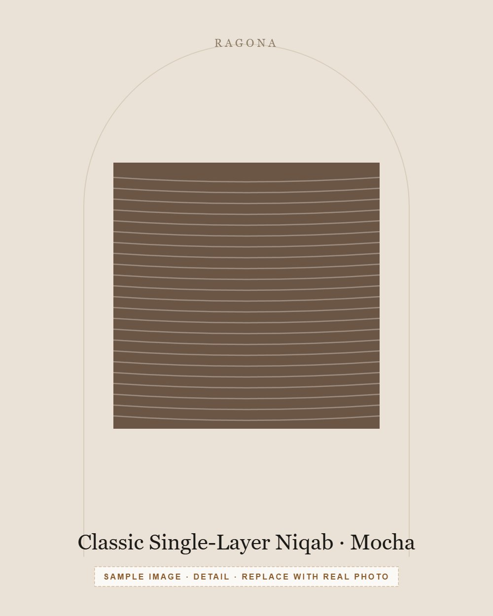 Classic Single-Layer Niqab in Mocha — detail view (sample image)