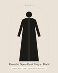 Essential Open-Front Abaya in Black — front view (sample image)