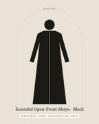 Essential Open-Front Abaya in Black — front view (sample image)