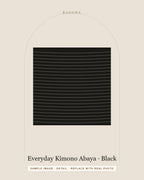 Everyday Kimono Abaya in Black — detail view (sample image)