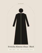 Everyday Kimono Abaya in Black — front view (sample image)