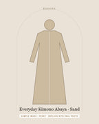 Everyday Kimono Abaya in Sand — front view (sample image)