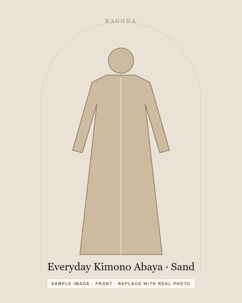 Everyday Kimono Abaya in Sand — front view (sample image)