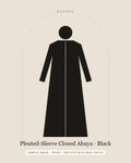 Pleated-Sleeve Closed Abaya in Black — front view (sample image)