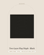 Two-Layer Flap Niqab in Black — detail view (sample image)