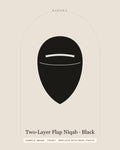 Two-Layer Flap Niqab in Black — front view (sample image)