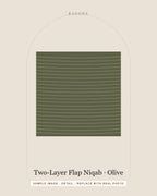 Two-Layer Flap Niqab in Olive — detail view (sample image)